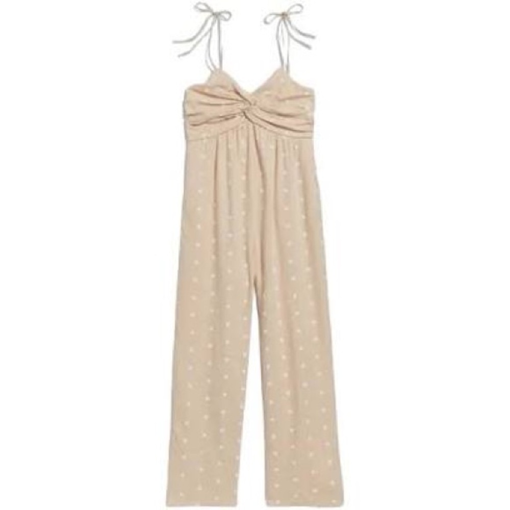 Polka Dot Linen Jumpsuit - Picture 4 of 4